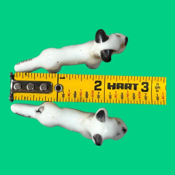 Vintage Japan Ceramic Dog Figurines 2.5" Long Set Of 2 Terrier Spaniel Mini - Picture 4 of 8